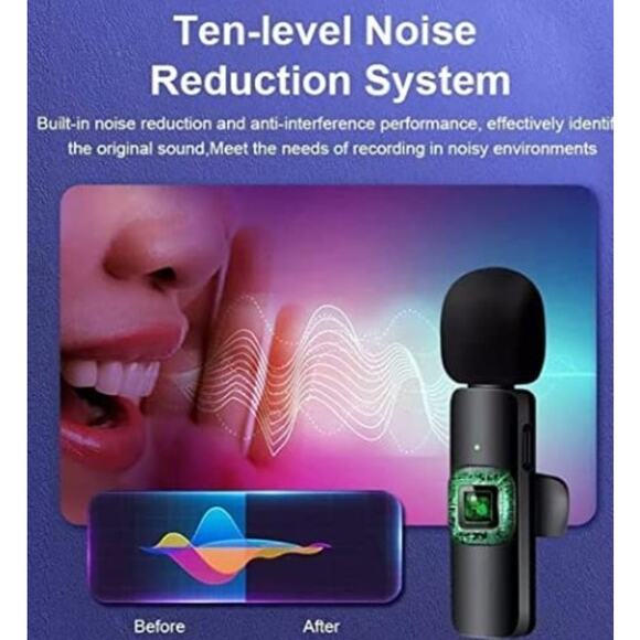 Hoodkart Wireless Lavalier Mic 2-Pack, Plug & Play, iPhone/Android, No App/Blue - Picture 10 of 11